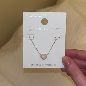 New Kendra Scott Anna 14k Gold Over Brass Pendant Necklace - Rose Quartz